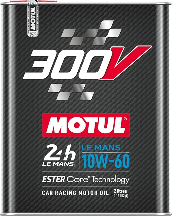 Motul 110864 300V 10W-60 LE MANS Car Racing Motor Oil Full Synthetic Engine Lubricant 2 Liter High Performance 4-Stroke Ester Core