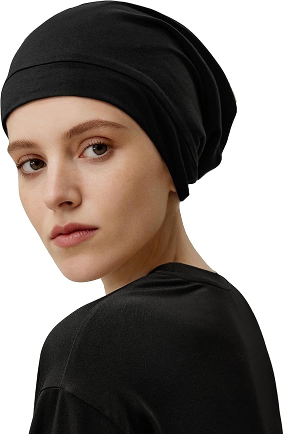 LilySilk Women Pure Silk Bonnet for Sleeping Double Layered Silk Sleep Cap Hair Care
