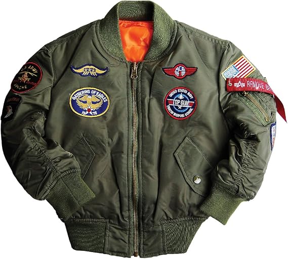 Alpha Industries Boys' MA-1 Bomber Jacket with Patches