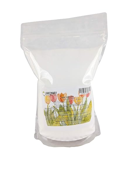 Greenway Biotech, Inc. Zinc Sulfate Powder 35.5% Monohydrate Plus 16.5% Sulfur (3 Pounds)