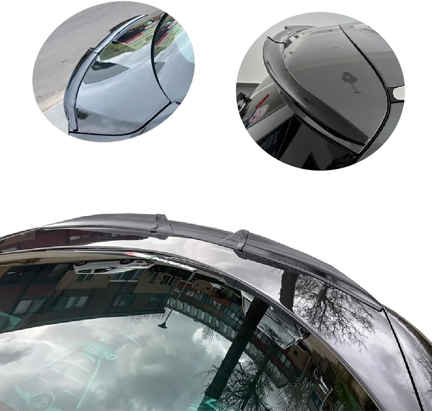 Compatible with Toyota Levin EA1 2021-2024, 3-Pcs Car Sedan Trunk Stick-On Spoiler, Rear wing ABS Accessories Body Kit,Glossy Black