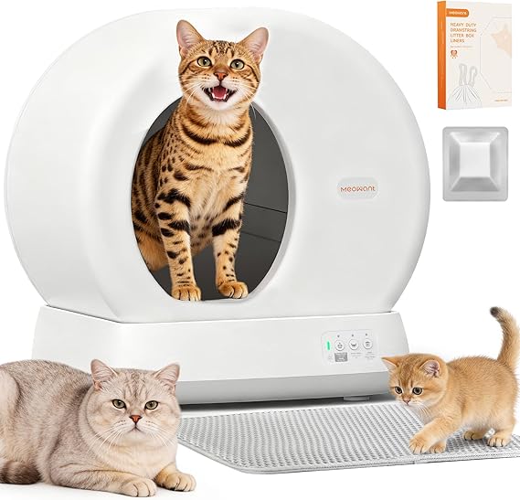 Meowant Self Cleaning Cat Litter Box Safety Sensors,APP Control,Large Space