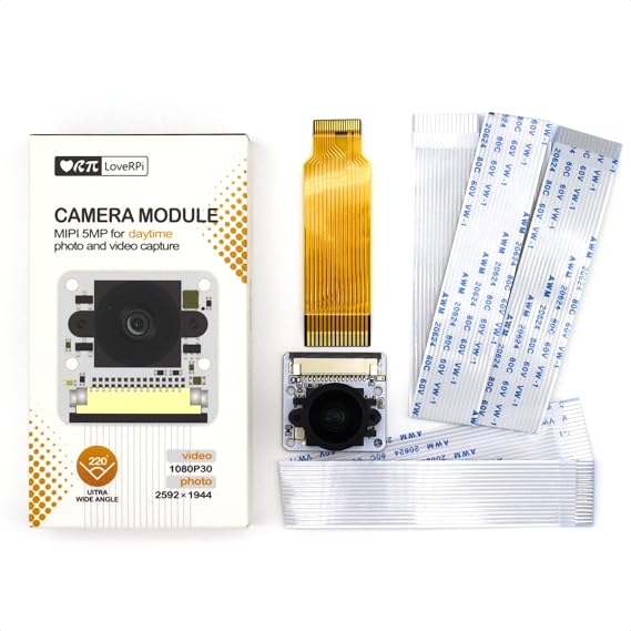 LoveRPi Ultra Wide Angle Camera for Raspberry Pi 4/3/2/Zero W (5MP, 220 FOV)