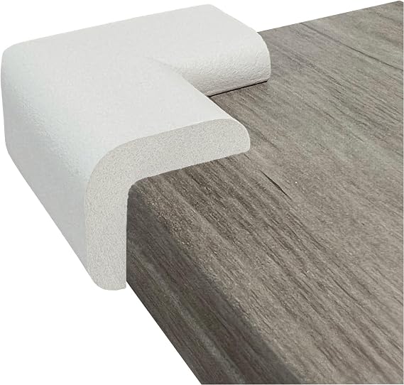 Kidkusion Corner Cushions, Off White - 8 Pack | Foam Safety; Table Protector; Furniture Safety; Edge Guard