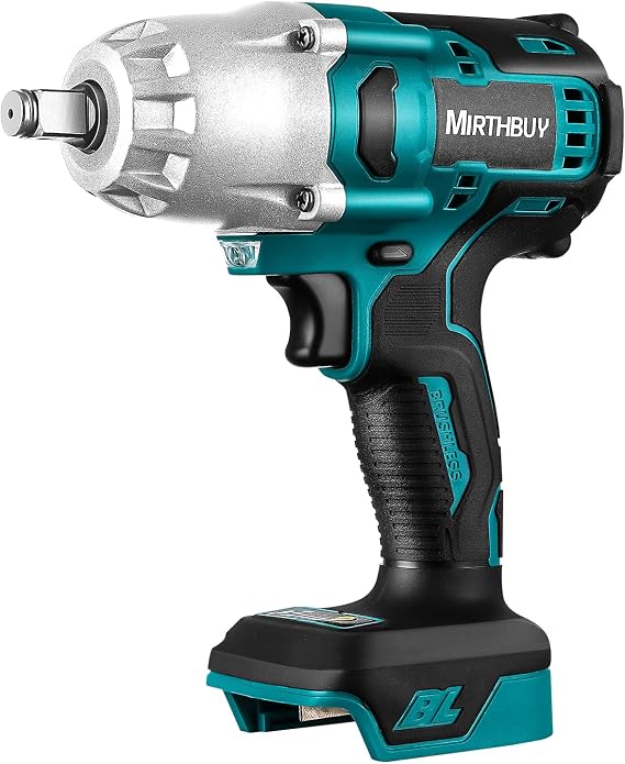 600N.M 1/2 inch Cordless Impact Wrench, Electric Impact Wrench, 18V Brushless Impact Wrench Wrench for Makita BL1830, BL1830B, BL1840, BL1840B, BL1850, BL1850B, BL1860B