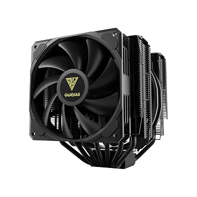 GAMDIAS BOREAS P1-720 Dual Tower Computer CPU Air Cooler, 2x High-Airflow PWM Fans 120135mm with 68.784.2 CFM, Performance Heatsink w 7 Heatpipes, for Intel LGA18511700115x & AMD AM5AM4, Black