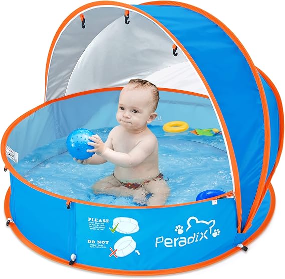 Peradix Paddling Pool for Kids & Pets Infant Ball Pit Tent, Baby Beach Tent