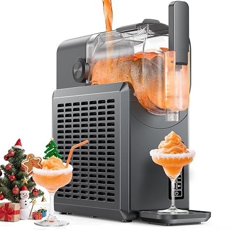 Slushie Machine No Ice Needed 88oz, Slushy Machine for Home with LED Display and 5 Preset Modes, Auto-Clean, Frozen Drink Maker Perfect for Margarita,Frappes, Cocktail Smoothie, Milkshake and More
