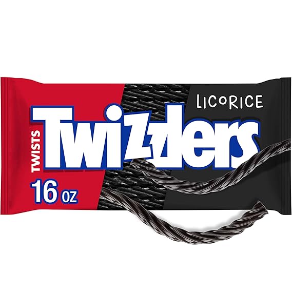 TWIZZLERS Twists Licorice Flavored Chewy Candy Bag, 16 oz