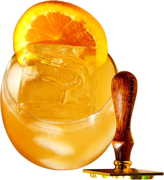 2 Ice Stamp - Marlin Design for Gentlemens Sized Ice Cubes With Wood Handle - Elevate Your Drinking Experience - Ice Mold Not Included
