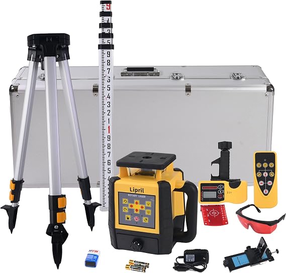 Rotary Laser Level Kit, 206HR Degree 360 Self-Leveling Laser Level