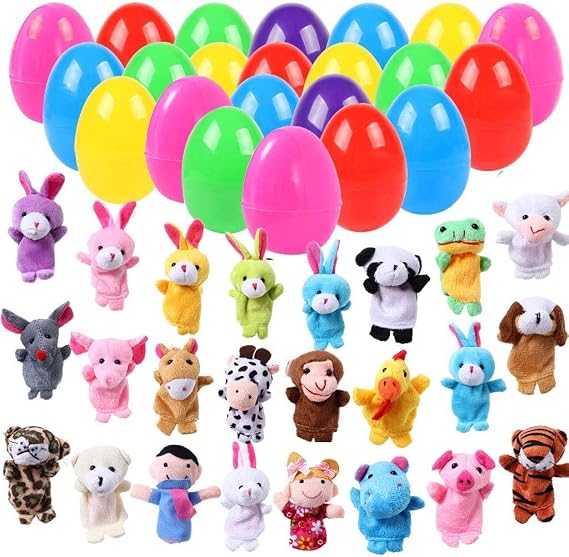 24pcs Easter Eggs Filled with Finger Puppets
