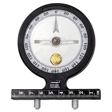 Baseline - W54668 AcuAngle Inclinometer with Adjustable-Feet for Precision Measurement, Testing and Evaluation of Range of Motion of Neck, Hip, Spine, Elbow, Knee, Shoulder, Ankle, Wrist and MCP Joint