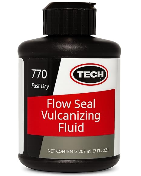TECH Flow-Seal Tire Repair Cement, Fast-Drying Vulcanizing Fluid, 7oz