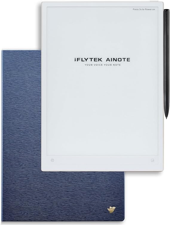 iflytek AINOTE 2 Bundle Blue,10.65" E-Ink Tablet for Meetings,4.2mm Ultrathin AI Paper Tablet Powered by ChatGPT,Support Voice-to-Text,Handwriting Conversion,18-Language Transcription for Work/Study