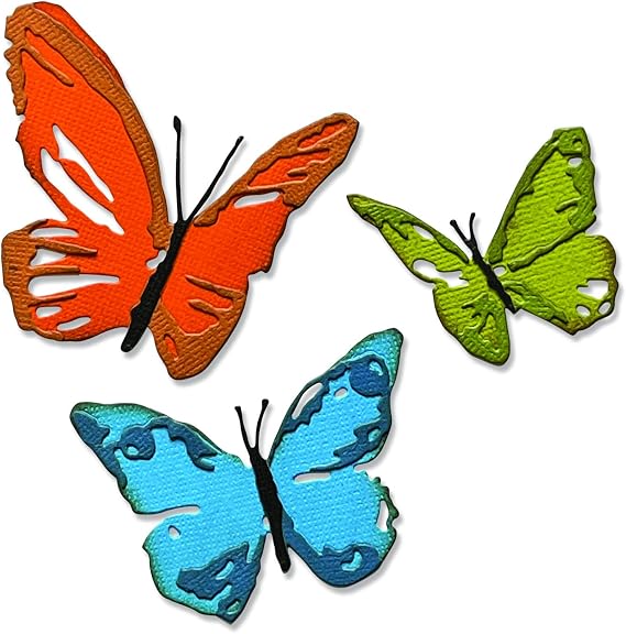 Sizzix Thinlits Die Set 3PK Brushstroke Butterflies by Tim Holtz | 665848 |Chapter 2 2022