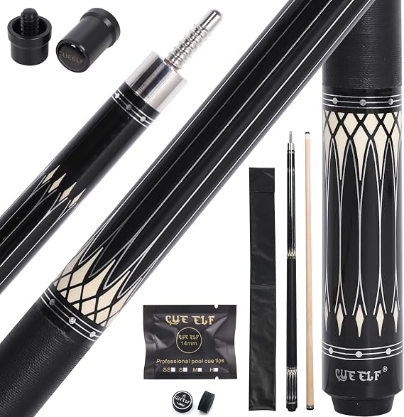 CUEELF Pool Cue Stick Billairds cue Stick 58 inch Maple Billiard Pool Stick Pool Table Sticks 19.5oz/20oz Pool Cues