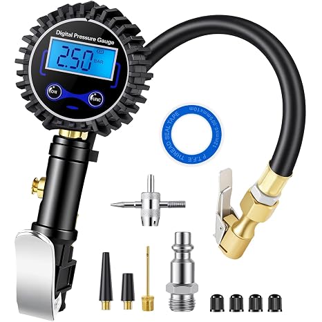 Digital Tire Pressure Gauge with Inflator 250 PSI