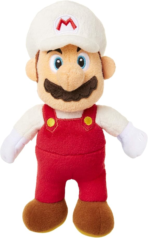 Super Mario Fire Mario Plush Stuffed Toy Figure 6" Scale