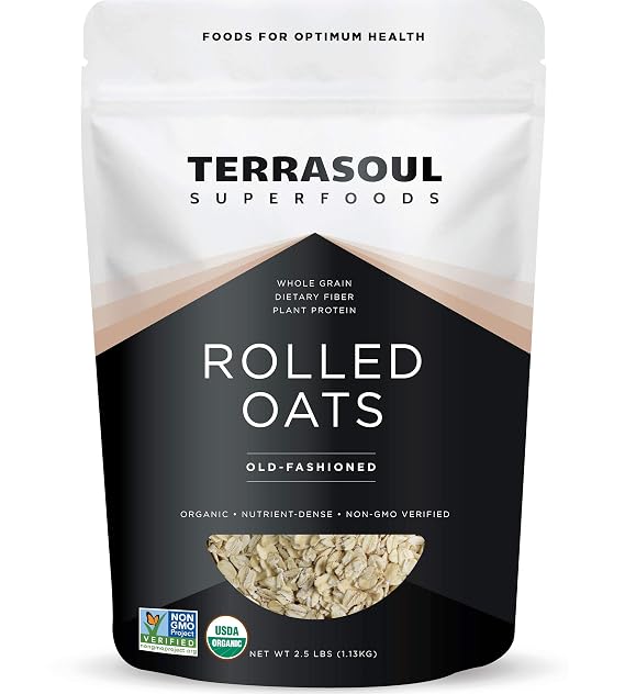 Terrasoul Superfoods Organic Rolled Oats, 2.5 lbs - Gluten-Free | Old-Fashioned | Whole Grain...