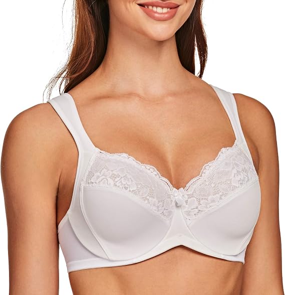 MELENECA Women's Plus Size Minimizer Full Coverage Underwire Bra