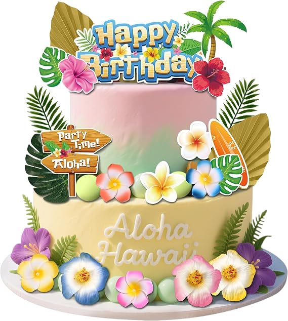 Hawaiian Cake Topper Summer Cake Decorations