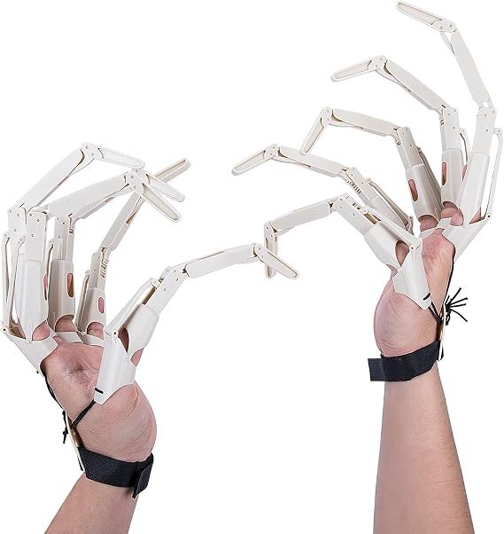 Moonoom Halloween 3D Printed Flexible Articulated Fingers - Wearable Scary Skeleton Bone Extension