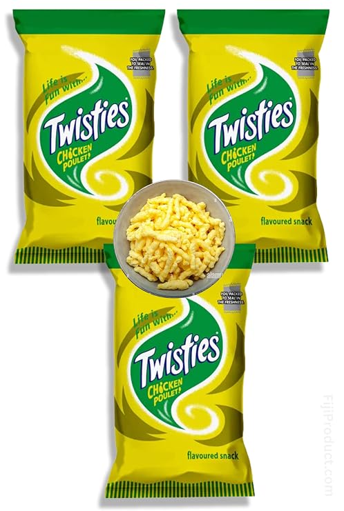 Variety Puffs Snack - Twisties Chicken (Value Pack of 3 x 100g) Favorite Snack Of The Pacific Islanders, Classic Flavored Baked Snacks
