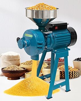 NAIZEA Electric Grain Mill Grinder, 3000W Wet & Dry Corn Mill Grinders,Commercial Flour Mill Machine with Funnel, Feed Grinders for Corn, Wheat, Rice, Coffee, CerealsWet Dry Grinder