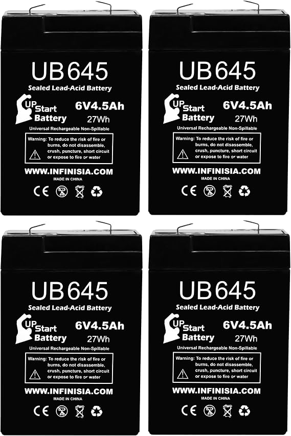4X UB645 6V 4.5AH for Lithonia ELB06042 Battery