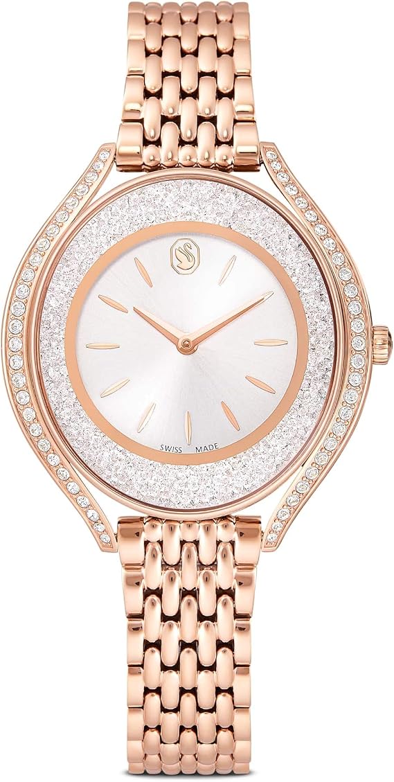 Swarovski Crystalline Aura Watch, Swiss Made, Metal Bracelet, Rose Gold Tone, Rose Gold-Tone Finish