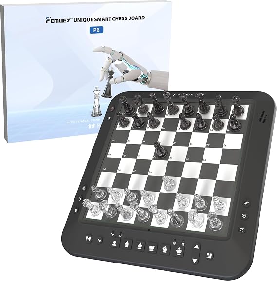 Electronic Chess Set, Computer Chess Game, Smart Chess Board, Chess Set Board Game, Electronic Chess Game, LEDs, Built-in Battery, Great Partner for Play and Practice