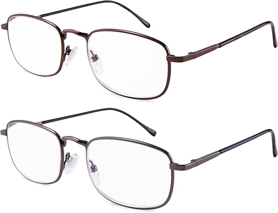EYEGUARD High Magnification Power 2 Pairs Spring Hinge Reading Glasses Ultra Clear Men & Women Reader(+4.50+5.00 +5.50+6.00)