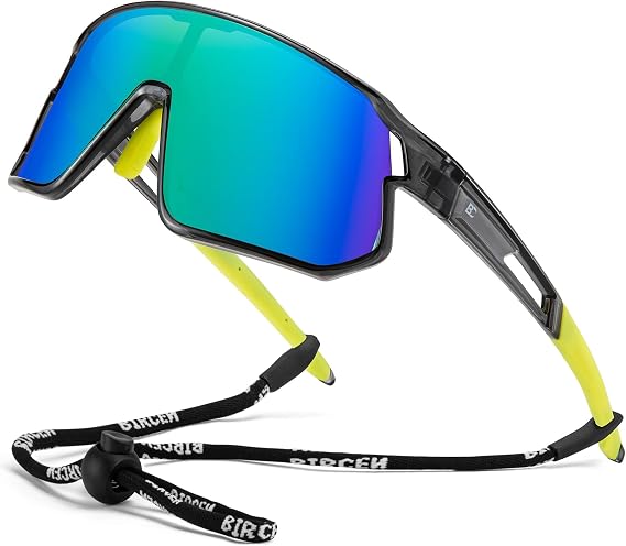 BIRCEN Polarized Baseball Sunglasses for Sports: TR90 Lightweight Running Sunglasses Cycling Glasses for Outdoor