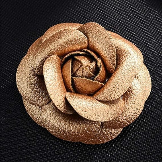 Faux Leather Rose Flower, Faux Leather Camellia Flower Embellishments for Headband, Garment, Shoes, Hat, Bag Decoration