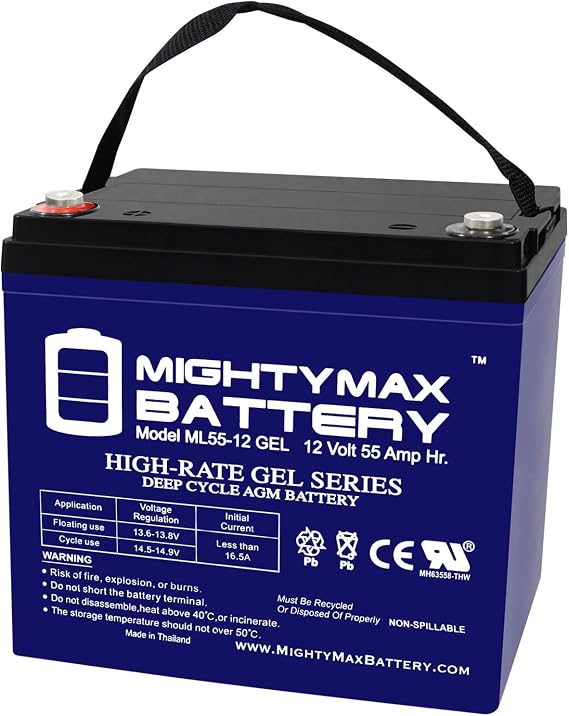 Mighty Max Battery 12V 55AH GEL Battery Replaces Chauffeur Mobility Scooters-C Series