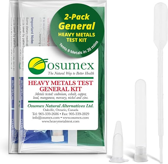 Heavy Metal Test General Kit for Humans 2 Pack - 8 Range Heavy Metal Urine Test Kits, Metal Testing Kit, Heavy Metal Testing Kit, Urine Metal Tester Heavy Metal Detection, Heavy Metals Test Kit
