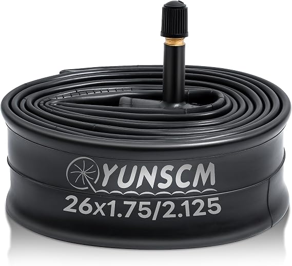 1-PC 26" Bike Tube 26x1.75/2.125 47/57-559 26" Bicycle Tube 26" Inner Tube Compatible with 26x1.75/1.95/2.0/2.10/2.125 Road, Mountain Cruisers, MTB, Gravel, City Bike Tire Tubes 32mm Schrader Valve