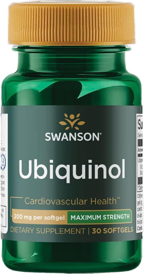 Swanson Maximum Strength Ubiquinol 200 Milligrams, 30 Softgels