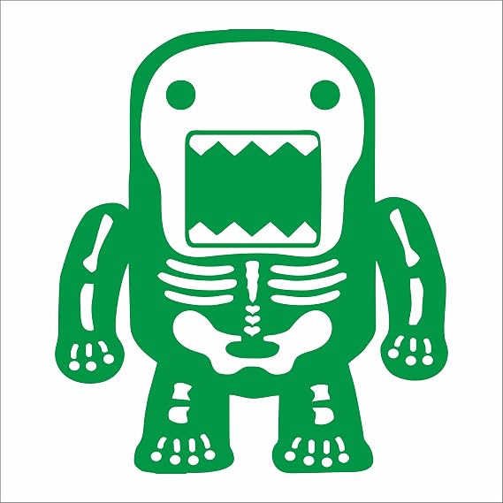 Sticker - Decal - JDM - Die Cut - domo kun Skeletons - 185x99 mm - JDM - Die Cut - Car - Truck - Bus - Window - Laptop - Coach - Rear Window - Green