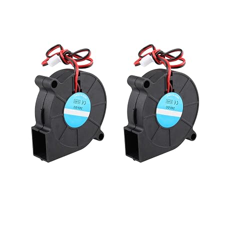 2Pcs 3D Printer Cooling Blower Fan DC 24V 50 x 50 x 15mm 5015 Blow Radial Cooling Fan 2Pin Accessories Hot End Extruder Compatible with RepRap i3 3D Printer Cooler Heat Sinks