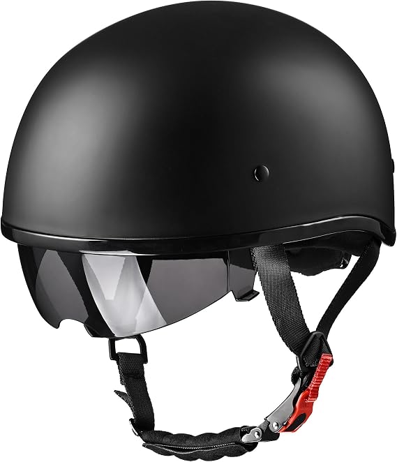AHR Half Helmet with Sun Visor, Quick Release Buckle Half Face Warrior