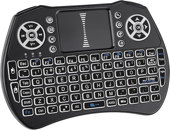 A8 Mini Keyboard with Touchpad,2.4G+BT,7-Color Backlight
