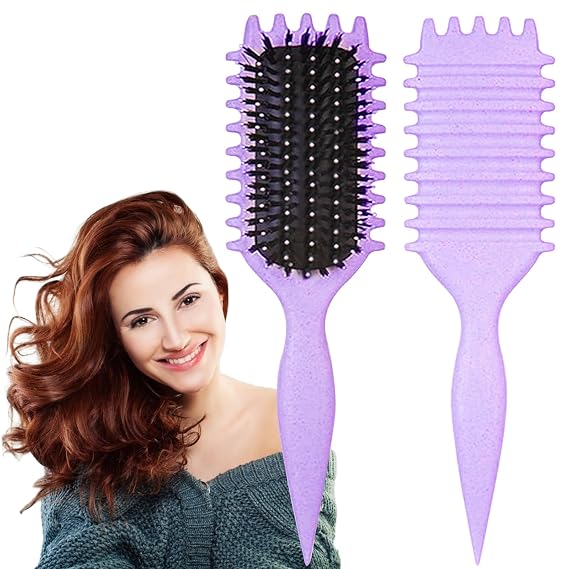 1 PCS Curly Hair Brush, Curl Defining Brush (Purple)