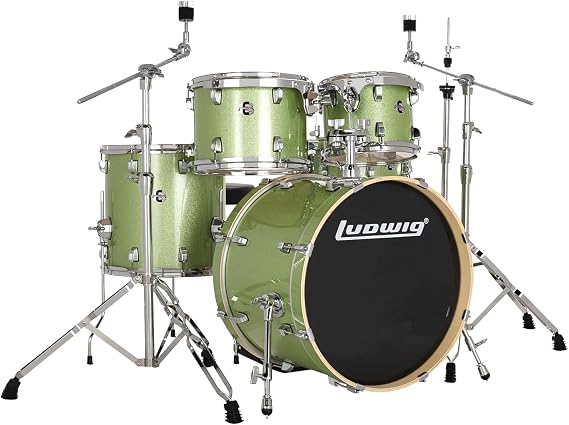 Ludwig Evolution 5-piece Drum Set with Hardware - Mint Sparkle