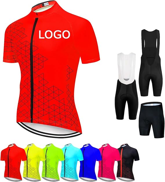 Personalised Cycling Jersey for Adult & Teenager Short Sleeve Customised Mountain Bike Top with Team Name Logo Racing Bicycle Clothes(Rot)