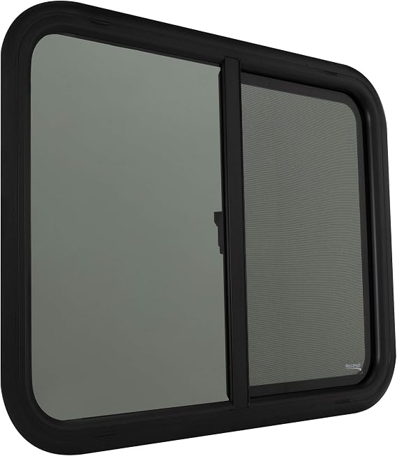 RecPro RV Window | 30" W x 24" H | Teardrop Style Horizontal Slide | RV Window Replacement (1 Window, No Trim Kit) | Made in USA