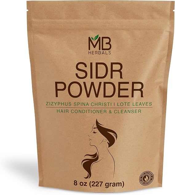 MB Herbals Sidr Powder 8 oz / 0.5 Pound (227 Gram) | WildCrafted | Seder Lote Leaves | Ziziphus spina christi | Natural Hair Conditioner &