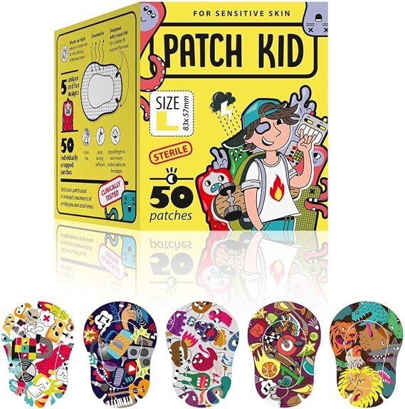 Patch Kid Eye Patches/adhesives for Kids, Size Large (50 Patches in Each Box). Fun and Unique and fits Comfortably. Indicated for Medical use Such as Lazy Eye.