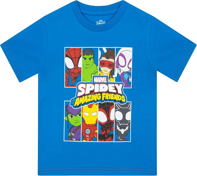 Marvel Spiderman T Shirt | Spidey and His Amazing Friends Clothes | Boys' T-Shirts | Ages 2 to 8 Years